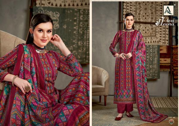 Alok Heena Pure Wool Pashmina Dress Material Collection 